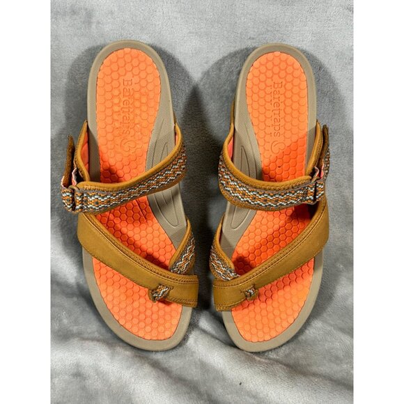 BareTraps Womens sandals 10M brown cushion shoes small wedge - Picture 9 of 16